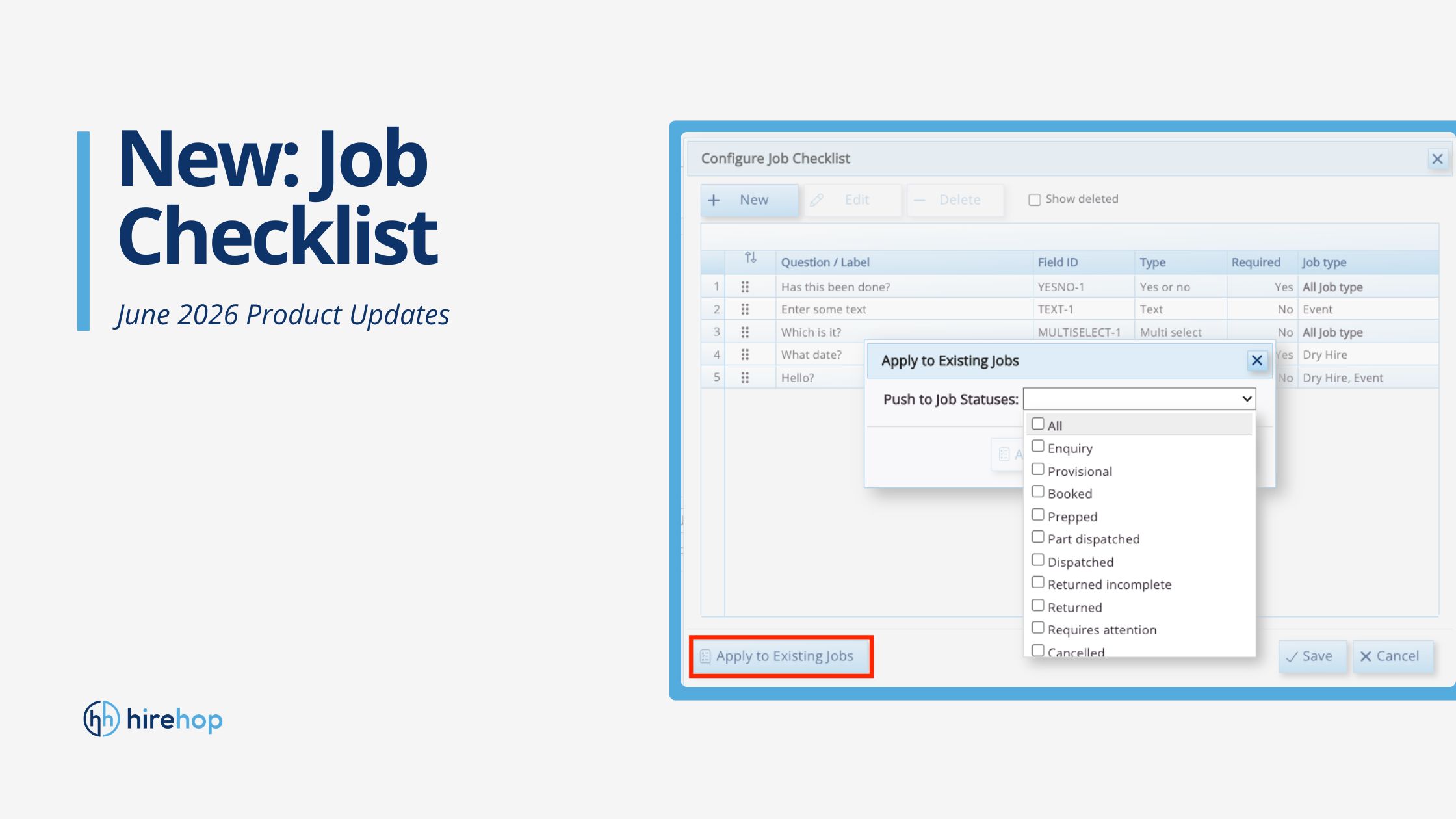 Enforce Consistency with HireHop's Job Checklist | Hirehop