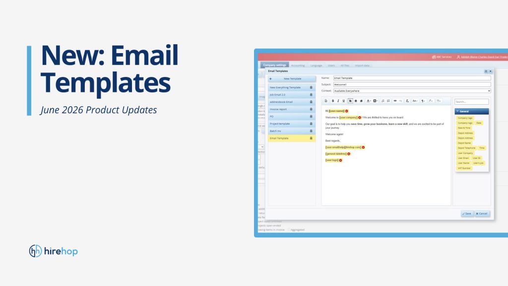 New Feature Email Templates | Hirehop