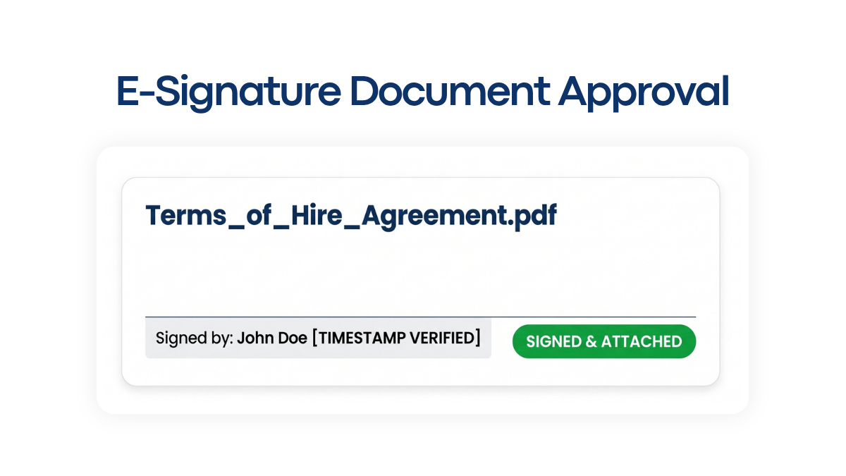 HireHop Integrated E-Signature Document Approval Badge